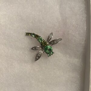 Green and Silver Dragonfly Brooch